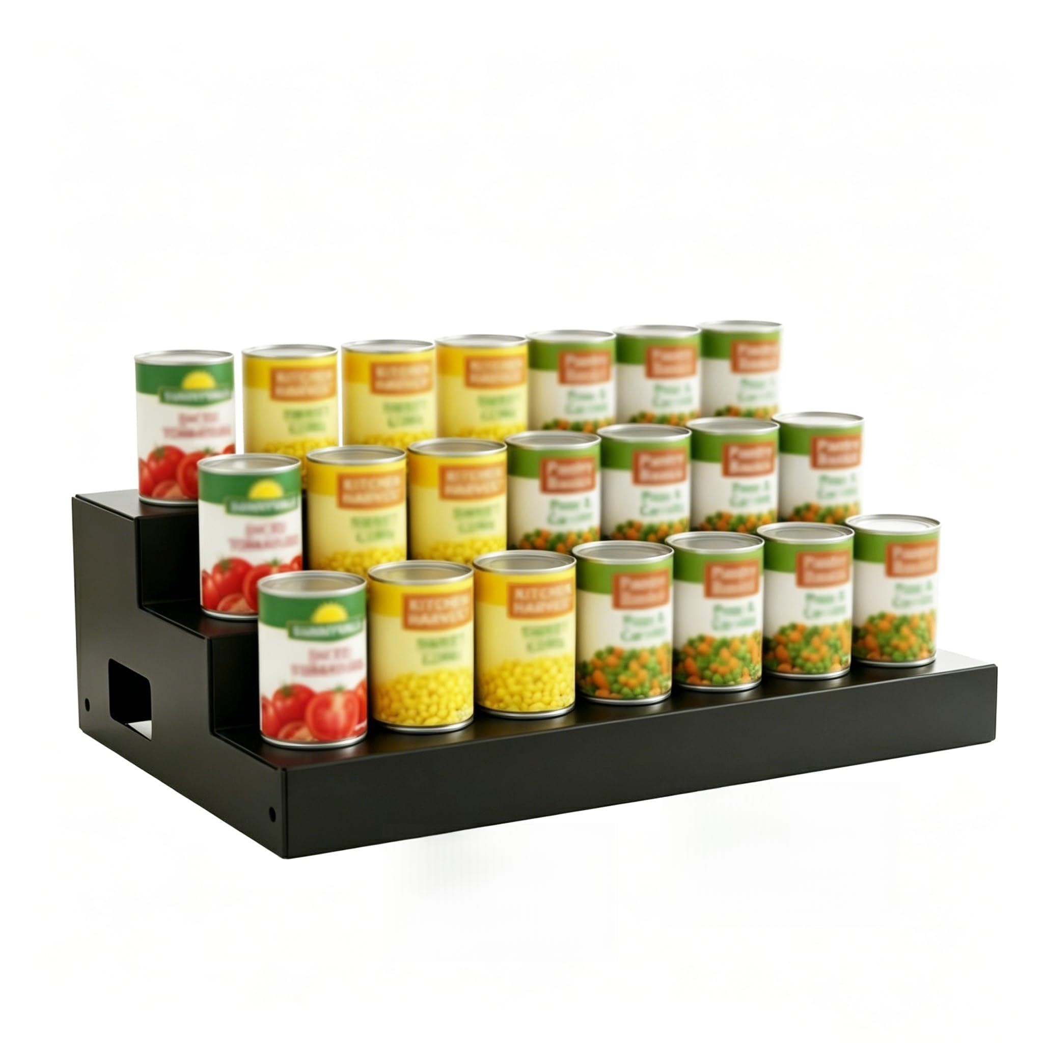 Organizador de latas de metal expandible para despensa, organizador y almacenamiento de especias de 3 niveles, organizador de encimeras de cocina, organizador de despensa de latas, pedestales de