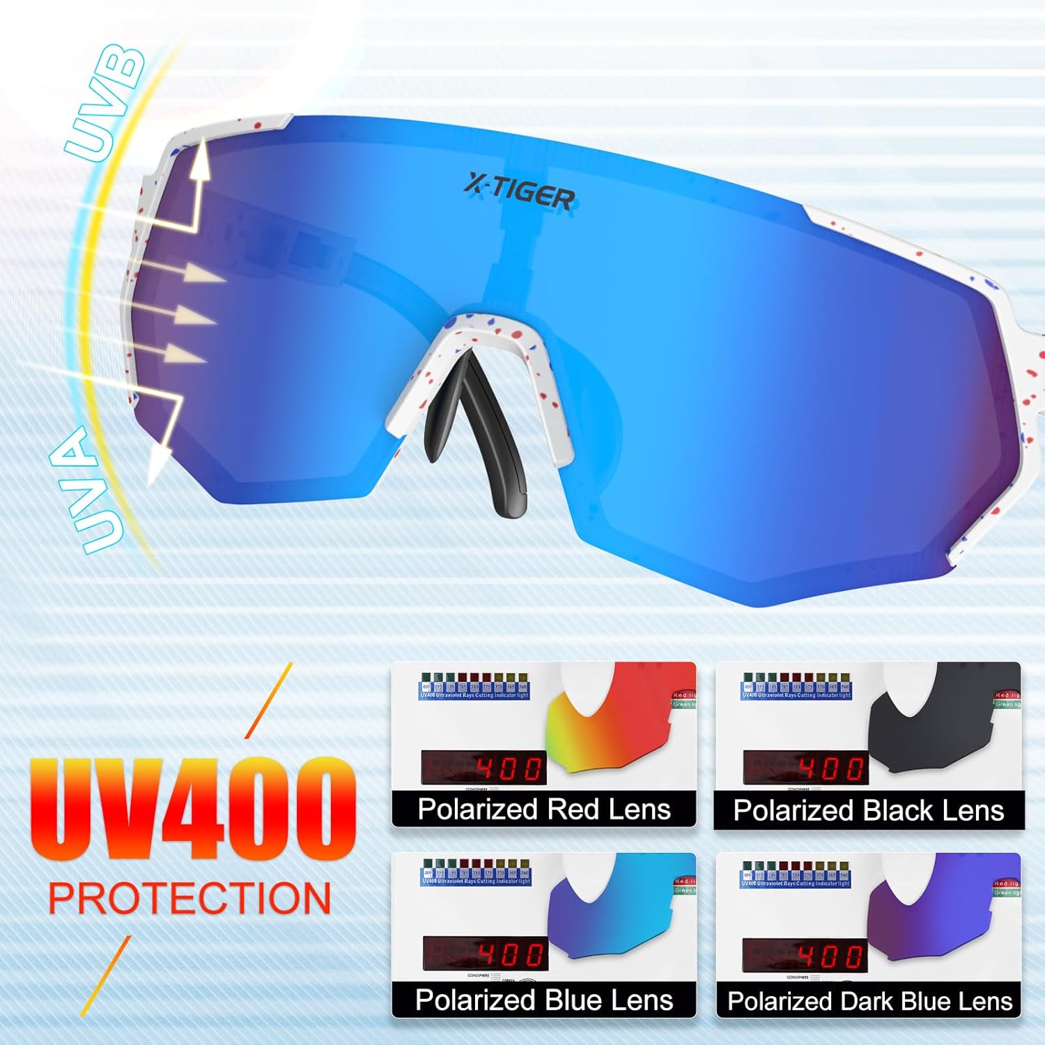 X-TIGER Polarized Sports Sunglasses for Men Women Baseball Running Fishing Sunglasses Cycling MTB Bike Glasses UV400 - Image 5