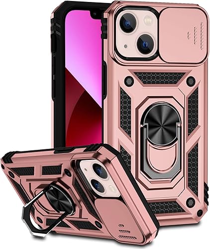 Hitaoyou Funda para iPhone 13 Mini, funda para iPhone 13 Mini con funda para cámara y soporte, grado militar, a prueba de golpes, resistente, funda
