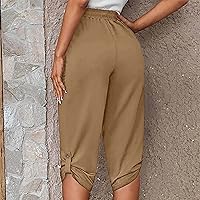 Vista 100 de Pantalones capri para mujer, estilo casual, de verano, elásticos, de cintura alta, pantalones de yoga, ajuste atlético, pantalones deportivos