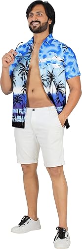 Miniatura 2 de LA LEELA Men's Hawaiian Shirts Short Sleeve Button Down Shirt Mens Hawaii Shirts Boho Holiday Summer Beach Shirts for Men