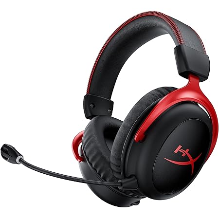 HyperX Cloud II Wireless -Gaming Headset for PC, PS5, PS4, Long Lasting Battery Up to 30 Hours, DTS® Headphone:X®Spatial Audio, Memory Foam, Detachable Noise Cancelling Microphone with Mic Monitoring
