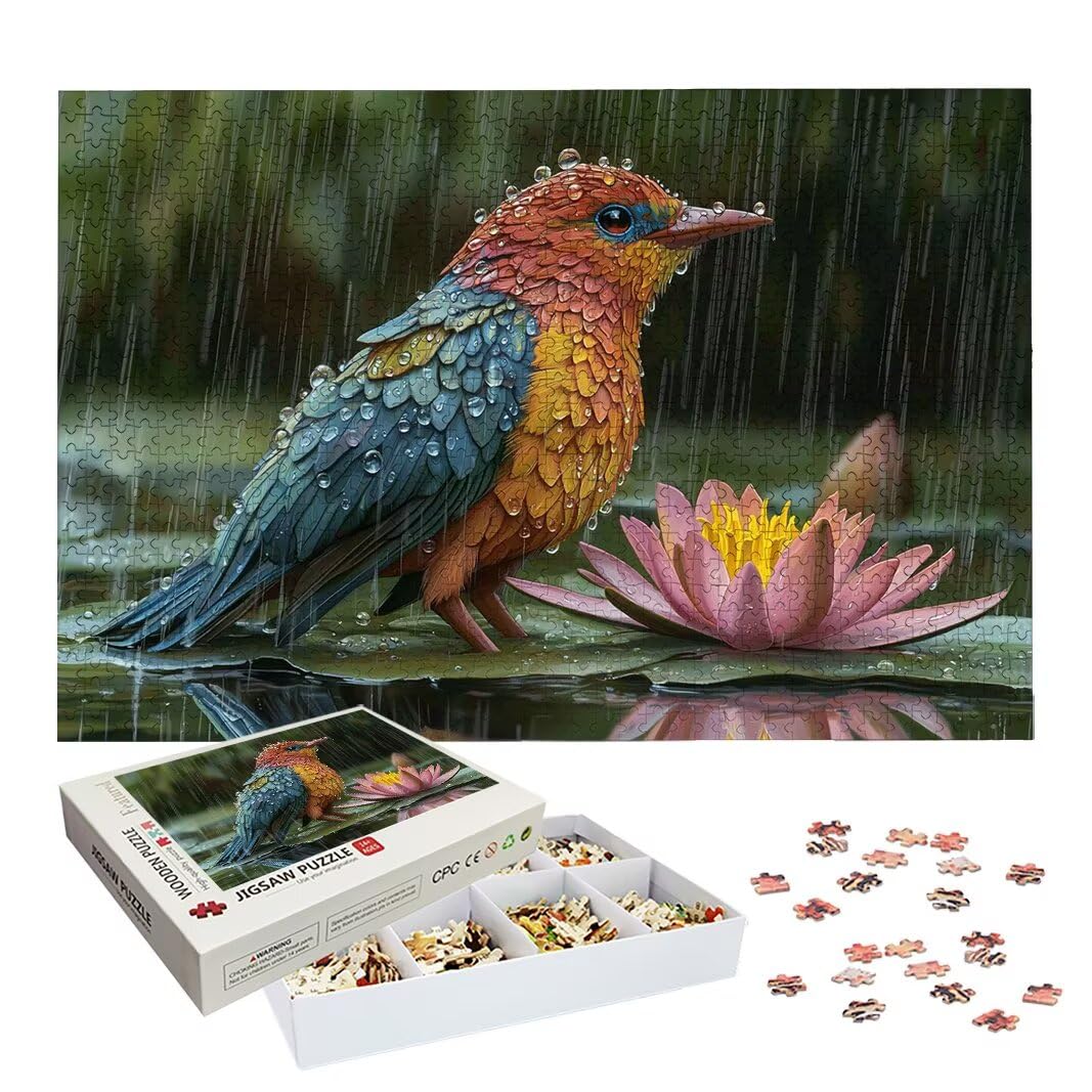 Puzzle 1500 Piezas, Puzzle Pájaro de Madera para Adultos, Regalos -2620
