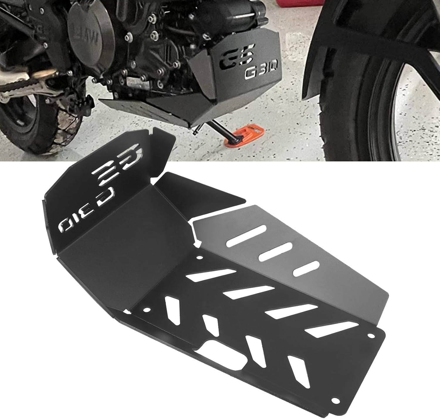 Engine Skid Plate Replacement for BMW G310GS G310R 2017-2025 Motorcycle Engine Protective Skid Plate Cover(Black)