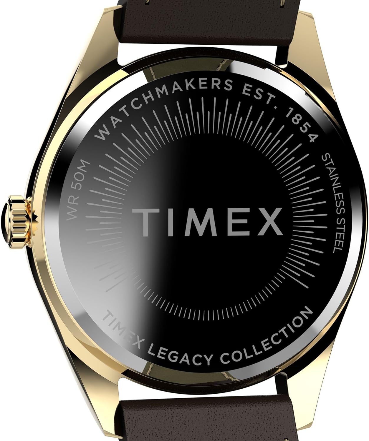 Timex Women's Legacy 36mm Watch - Brown Strap Cream Dial Gold-Tone Case - Image 4