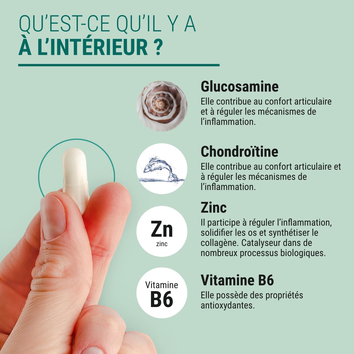 CHONDROÏTINE GLUCOSAMINE MARIN - Complément Alimentaire Arthrose, Rhumatismes & Douleurs Articulaires - Pureté Garantie - 150 Gélules - Fabriqué en France - Sans Additifs Allergènes OGM