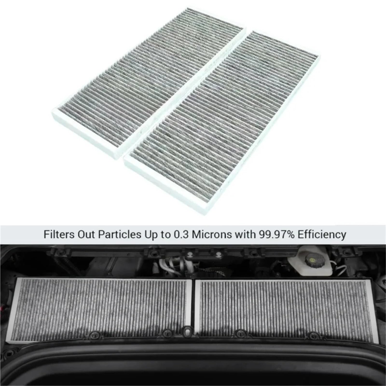 Air de Cabine de Remplacement Lot de 4 filtres à air d'habitacle HEPA pour Tesla Model Y Juniper 2025 2024, filtre d'admission d'air de remplacement avec charbon actif Filtre Habitacle