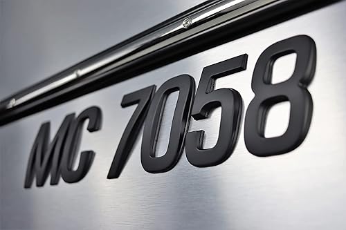 Miniatura 3 de Calcomanías de números de registro de barco con acabado negro de 3 pulgadas, 16 unidades Super Wake