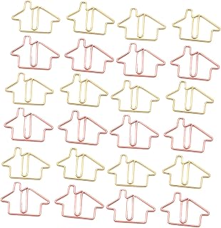 Metal Paper Clips for Organizing Documents House Shaped 60pcs | Novelty Decorative Clips, Assorted File Sorting Set, Home Projects and Home Use