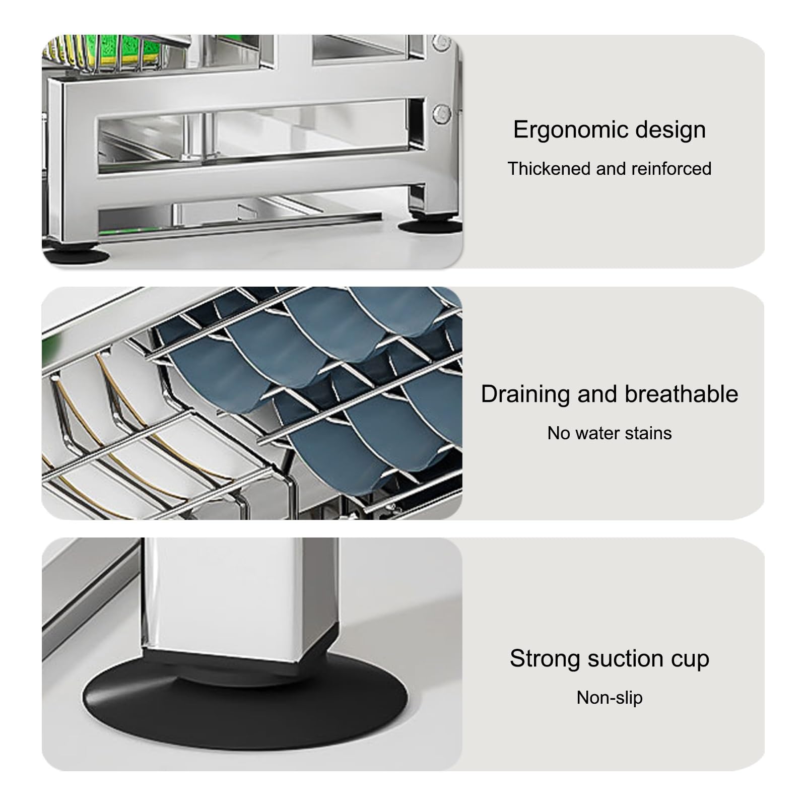 Escurridor de Platos Grande con Tapa escurridor de Platos sobre el Fregadero Gran Capacidad diseño Que Ahorra Espacio Almacenamiento y organización de Cocina (75 cm/29 5 Pulgadas)