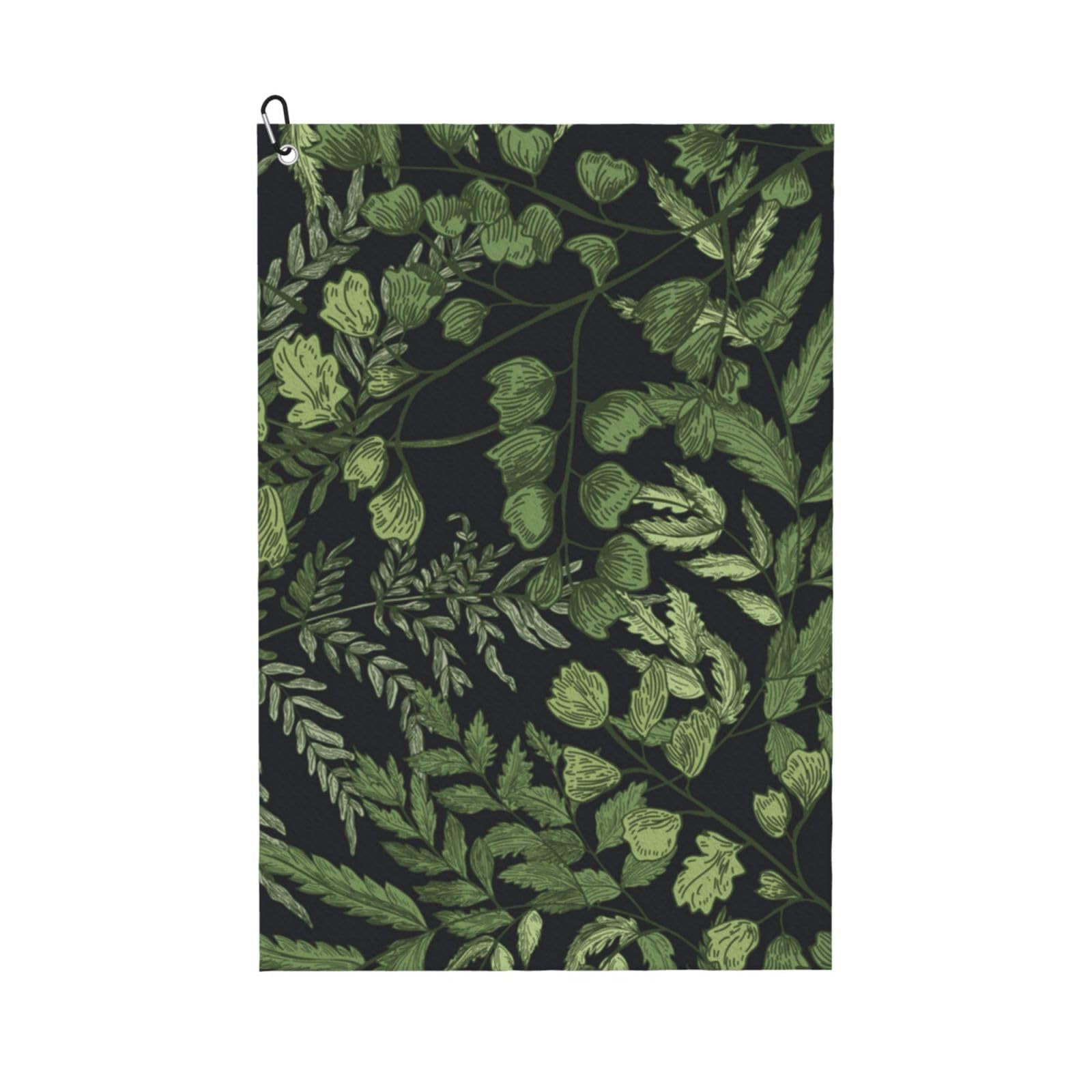 Hnnkloy Leaves Botanical, 16x24 in Portable Waffle Golf Towels with Carabiner Clip for Golf Bag