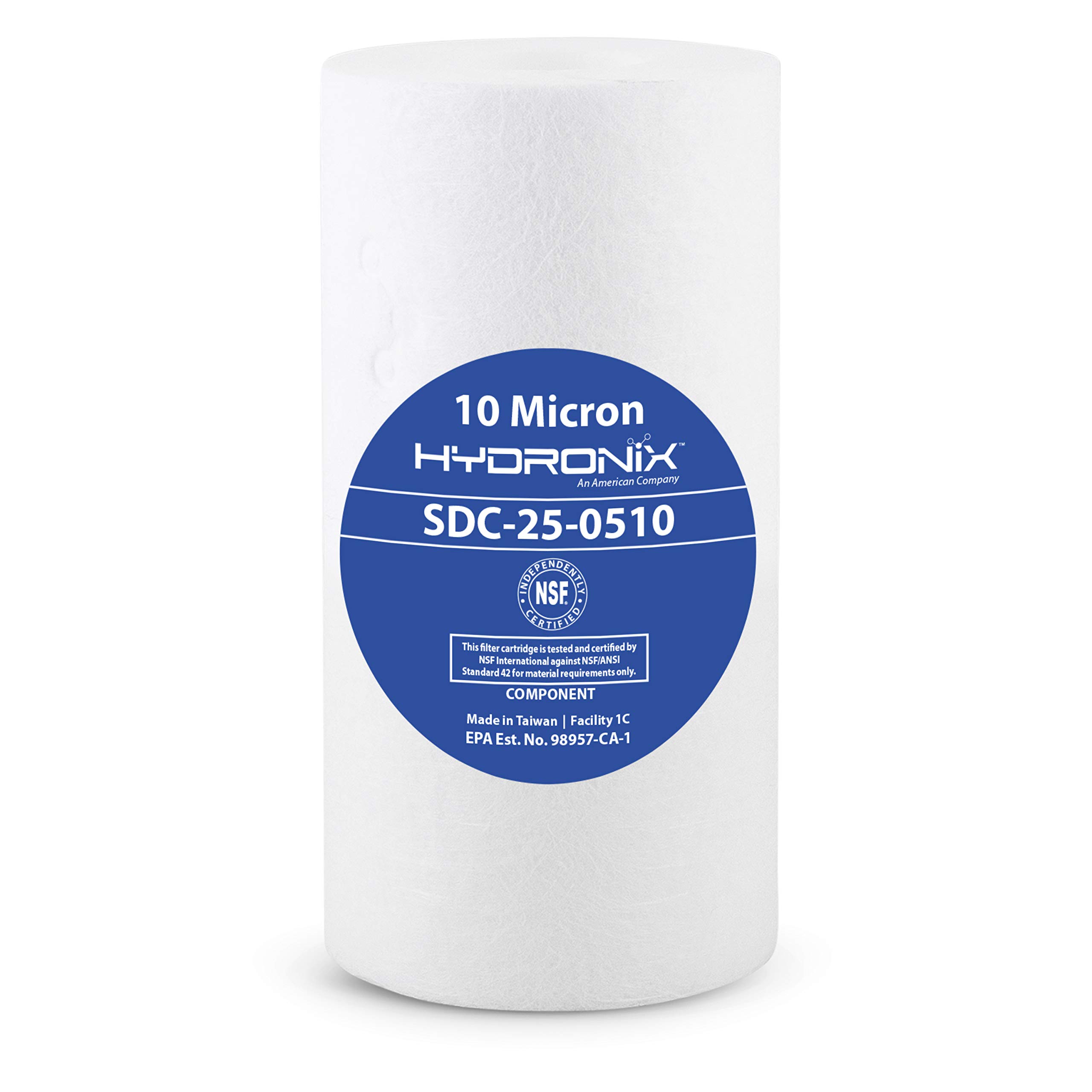 Hydronix SDC-25-0510 Sediment Water Filter Cartridge 2 5 x 5 - 10 Micron