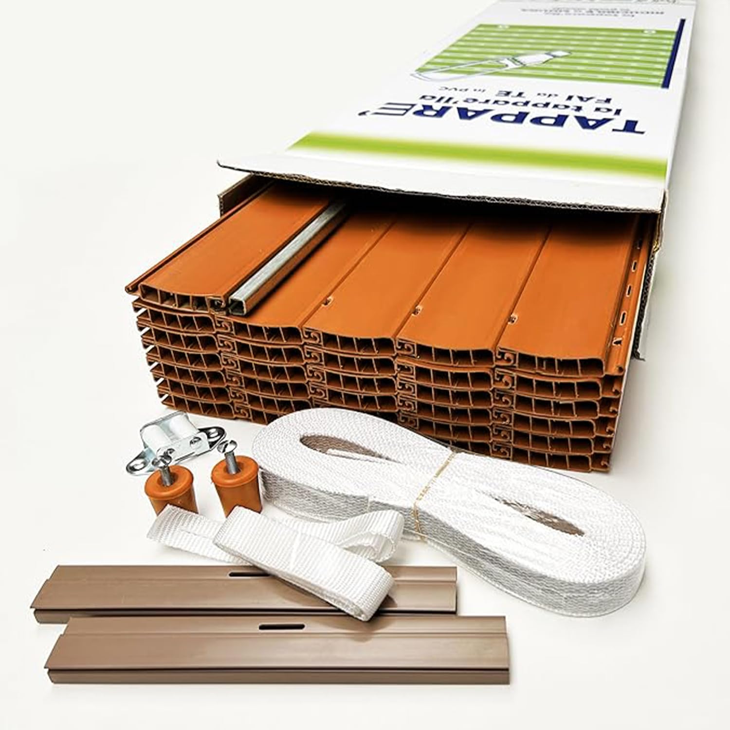 Kit Tapparella Avvolgibile in PVC- Fai da te. Made in Italy. Facile da ridimensionare (L 80X172 H - COL.K70) varie misure,9 colori, corredata di cinta e scorricinta.