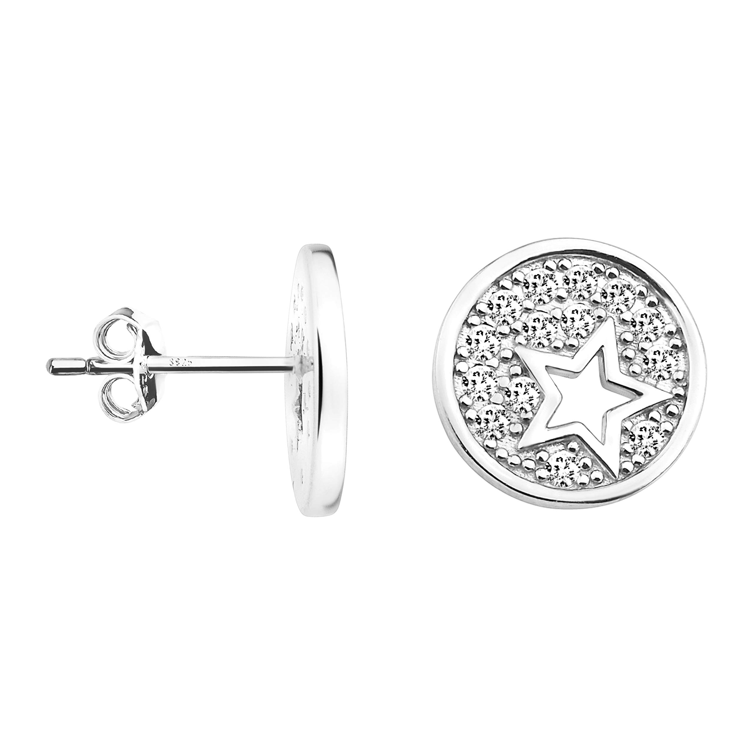 SOFIA MILANI - Damen Ohrringe 925 Silber - Kreis Sternen Ohrringe