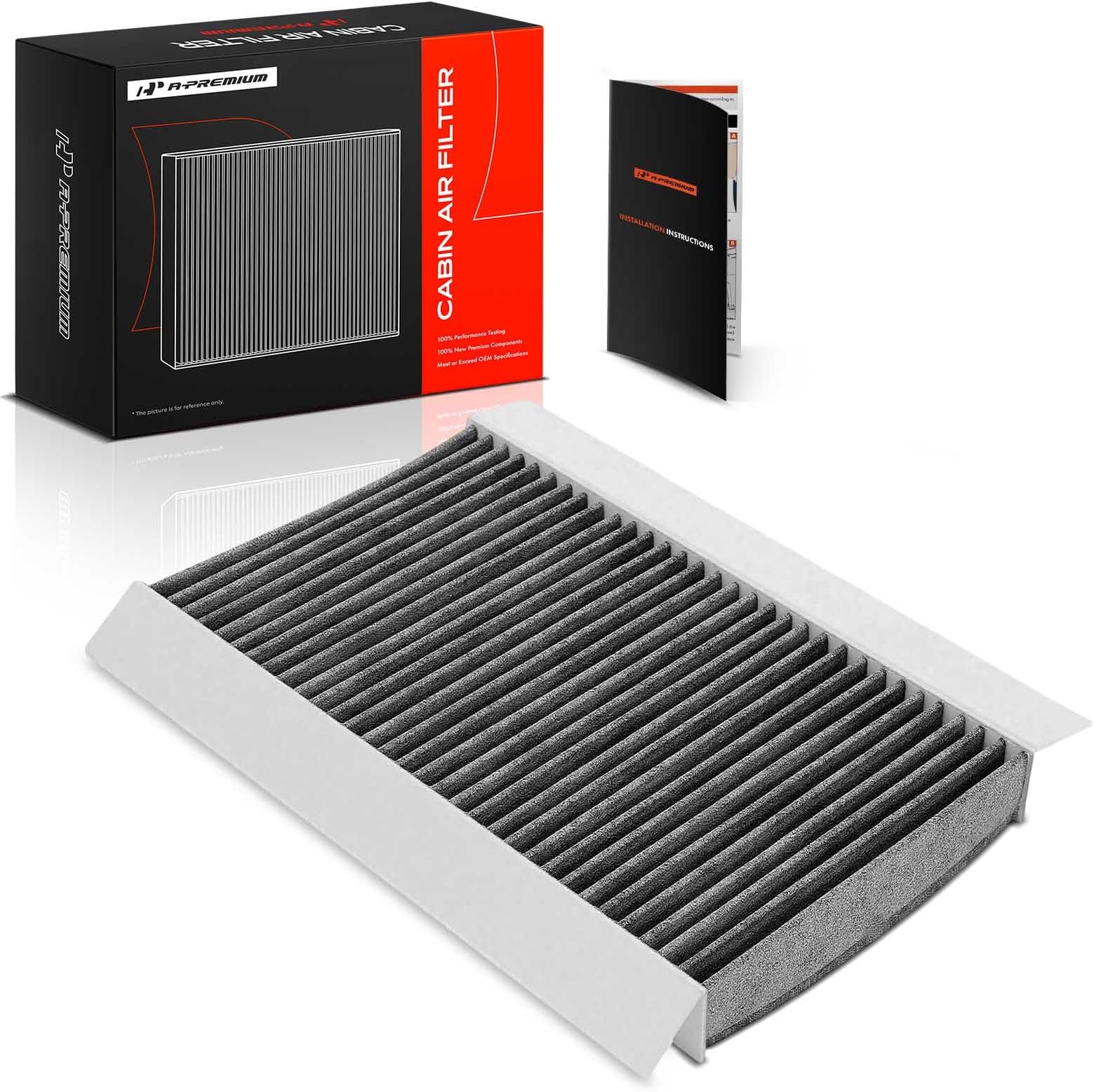 A-Premium Cabin Air Filter with Activated Carbon Compatible with Land Rover LR3 2005-2009, LR4 2010-2016, Range Rover Sport 2006-2013, Replace# JKR500020