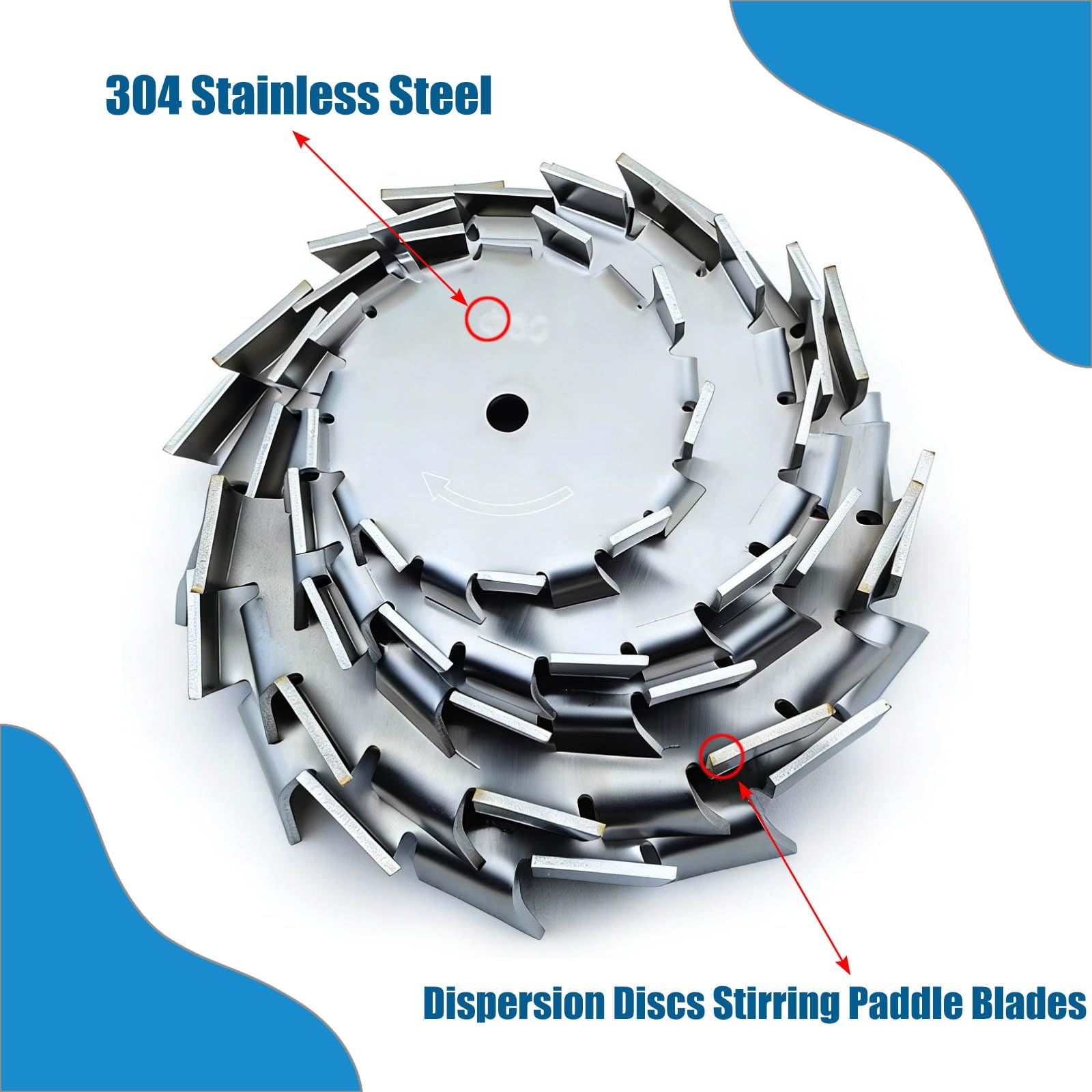 Agitador de disco de dispersión de acero inoxidable 304, diámetro del agitador de 30 a 150 mm - 1,18 a 5,91 pulgadas, varillas de agitación mecánicas de laboratorio, 1 pieza(150x500mm/5.91x19.69in)