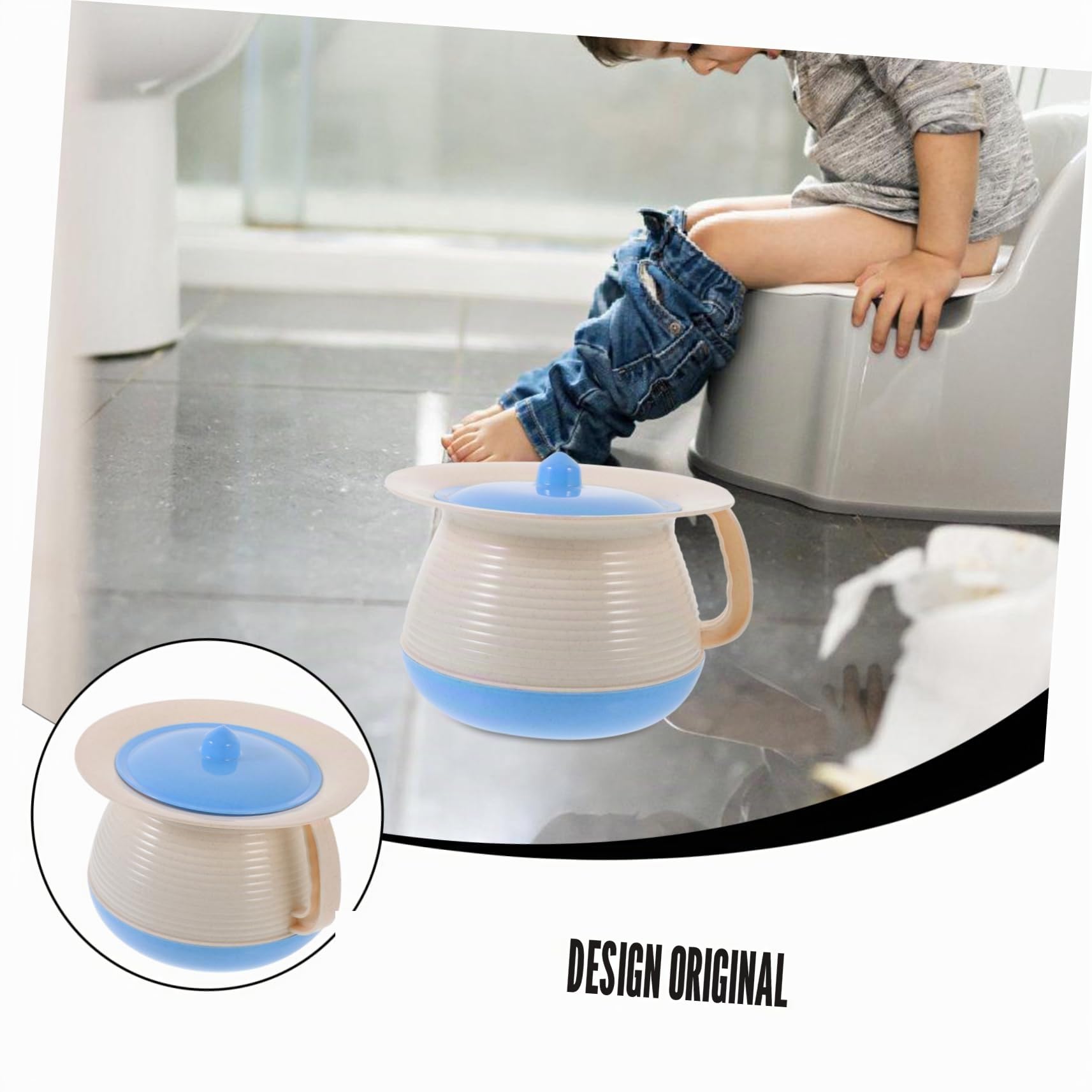 Healeved Pot de Chambre Portable Plastique avec Couvercle pour Garçon Fille et Adultes Urinoir Pratique pour Voyage et Camping Seau à Urine Unisexe Accessoire de Toilette à