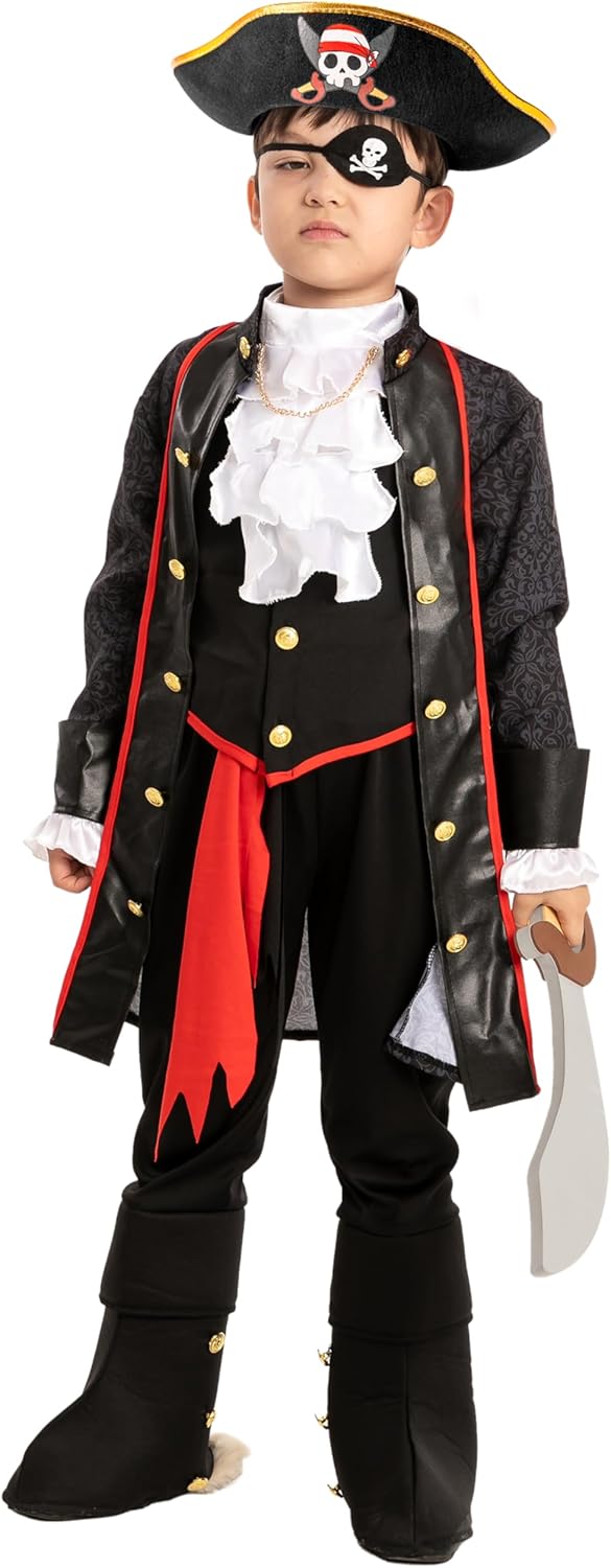 Spooktacular Creations Halloween Pirate Costume for Kids, Boy Captain Pirate Costume for Trick or Treat Themed Party - Image 4