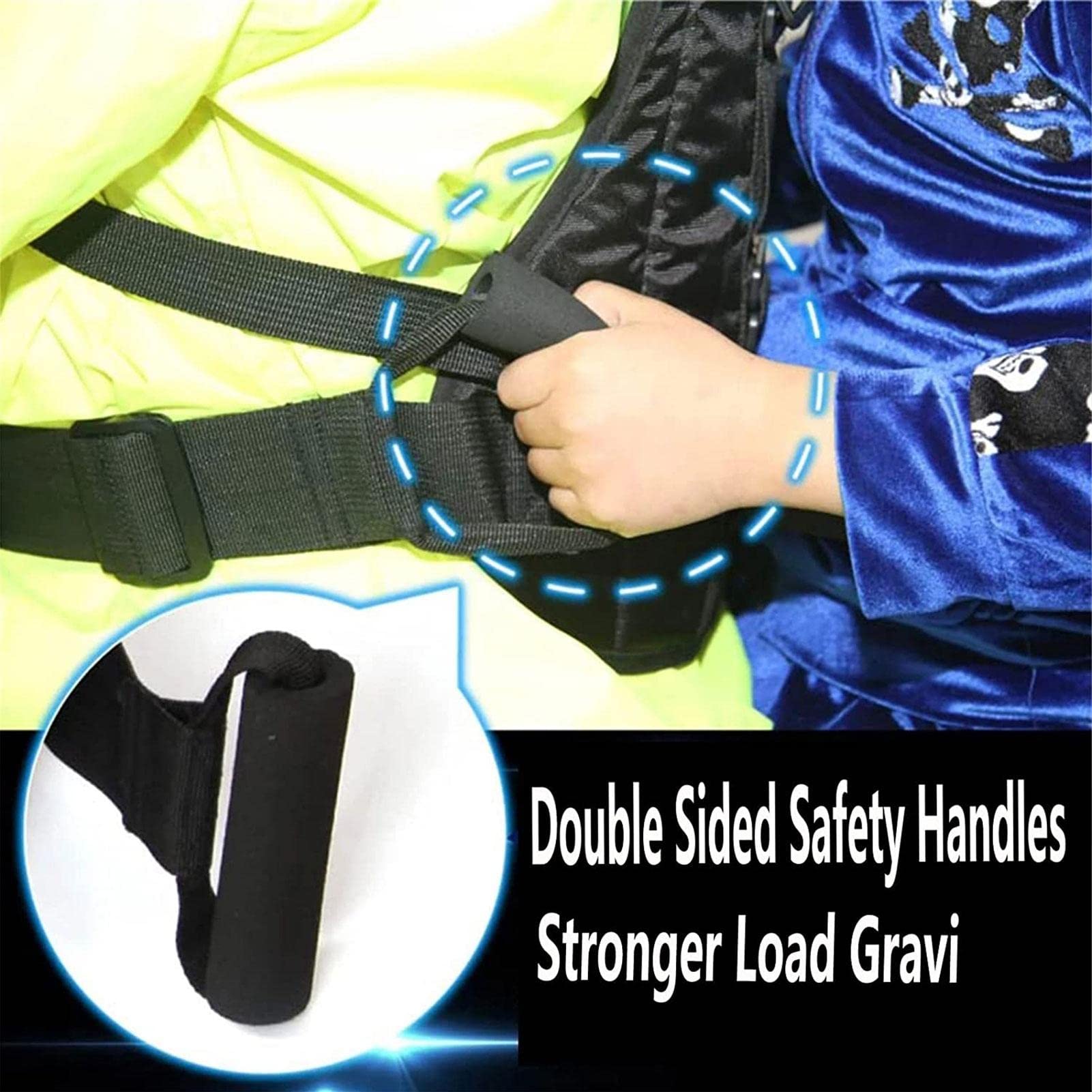 JYFanse 2 Arnés de Seguridad para Motocicleta para niños | Correa de Seguridad Ajustable para Motocicleta para niños con Asas - Correa de arnés de Seguridad para vehículos eléctricos para niños