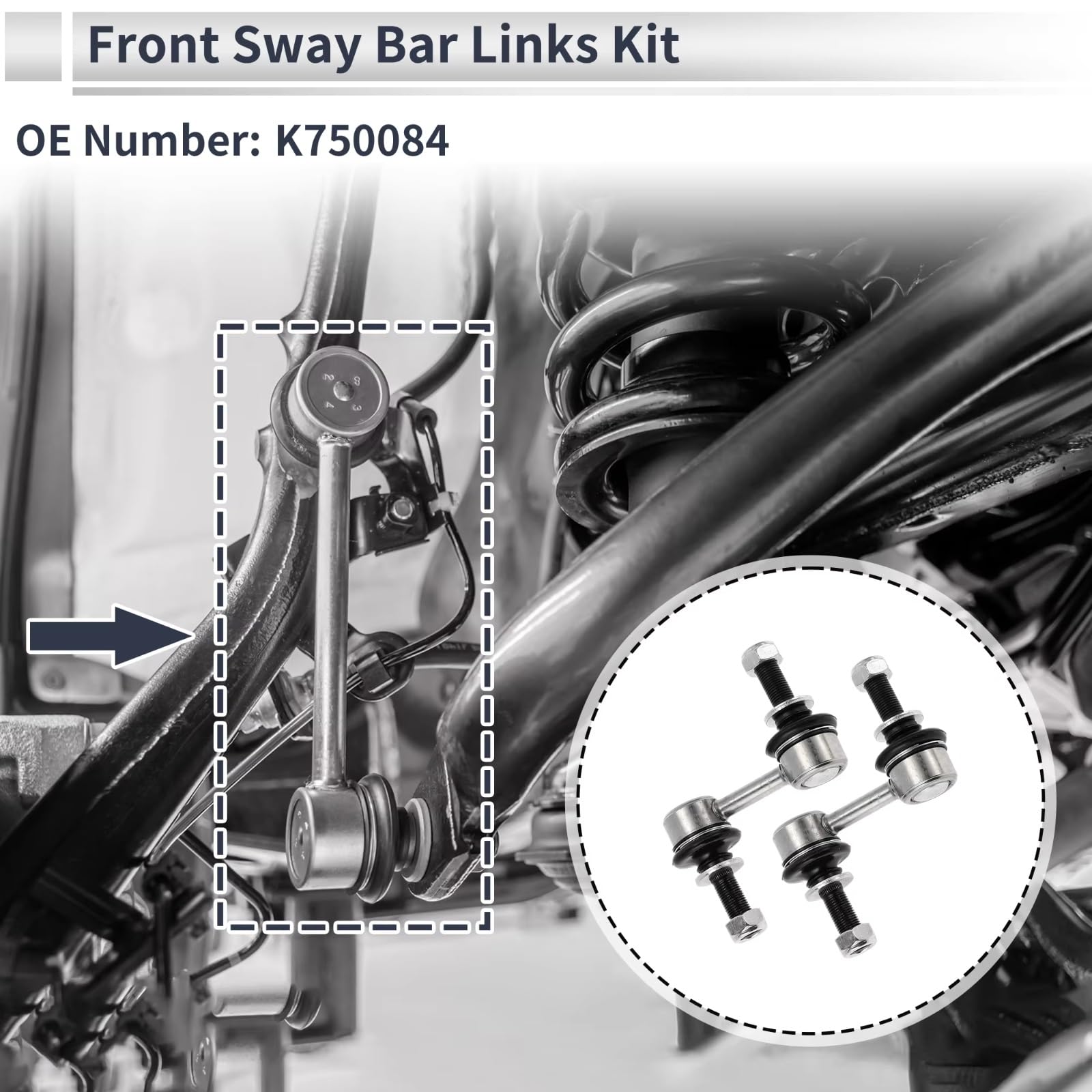 Kit de 2 bieletas de Barra estabilizadora Delantera K750084 Compatible con Subaru para B9 Tribeca 2006 2007 y XV Crosstrek 2013 2014 2015.