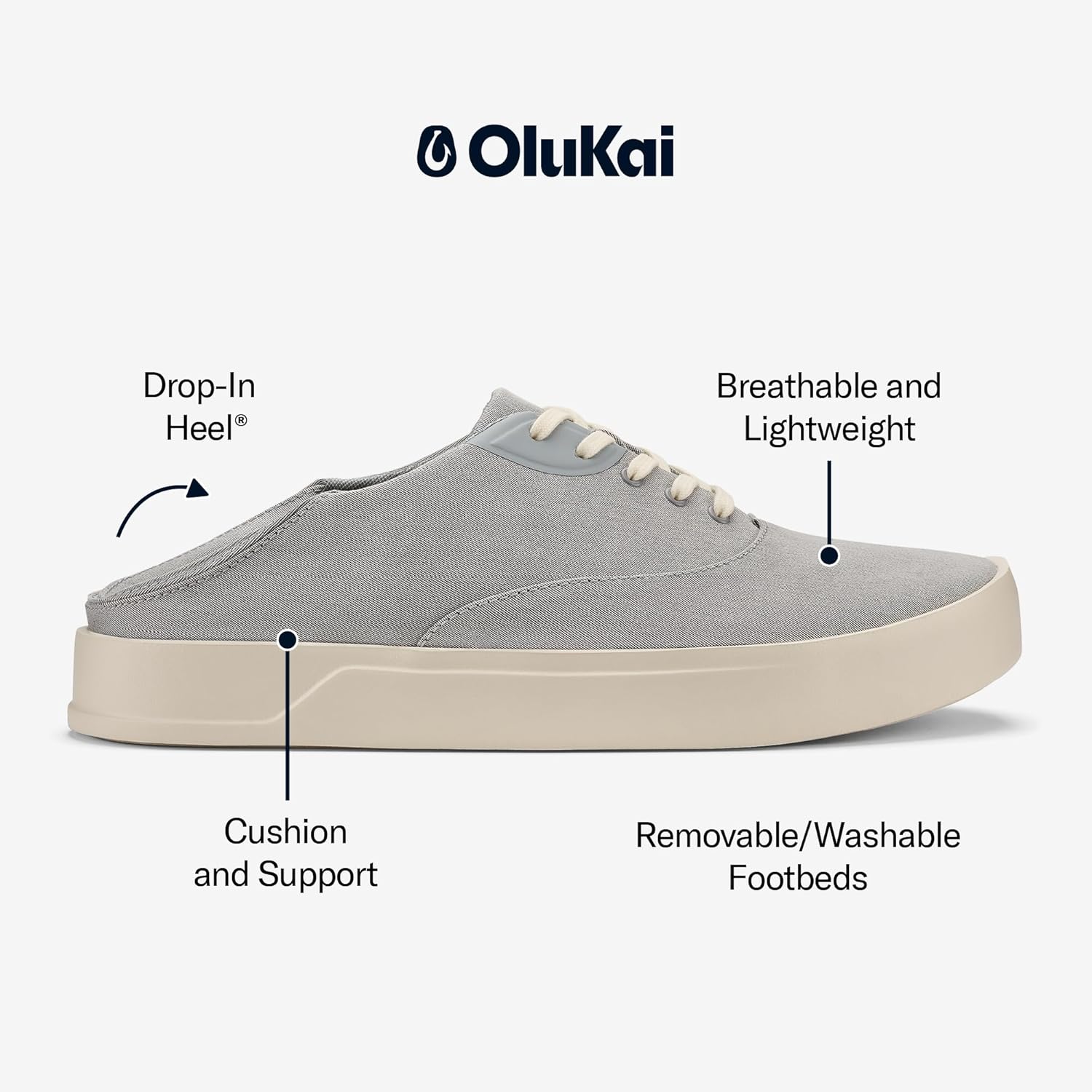 OLUKAI Tradewind Men's Everyday Sneaker, Lightweight Canvas & Classic Lace-Up Design, All-Day Comfort & Support - Image 4