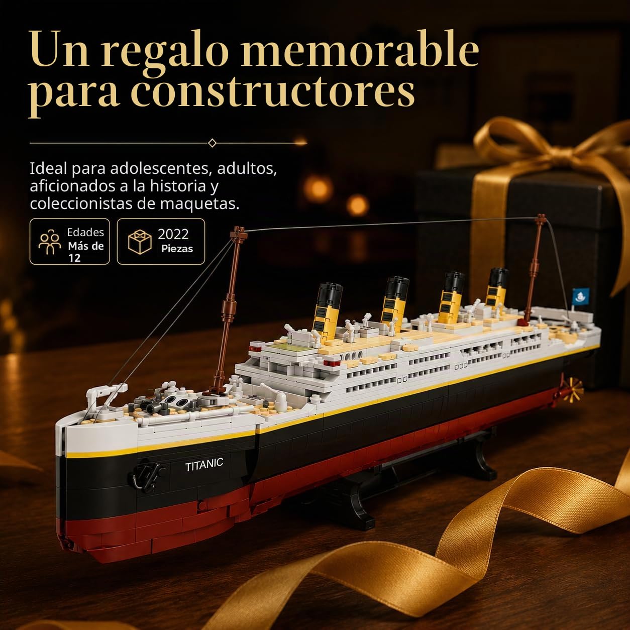 LYSOON - Juguete de construcción Titanic 2 en 1 (2022 piezas), diseño de barco con glaciar, ladrillos de sujeción, regalo para adultos, niños, niños y niñas de 6 a 12 años