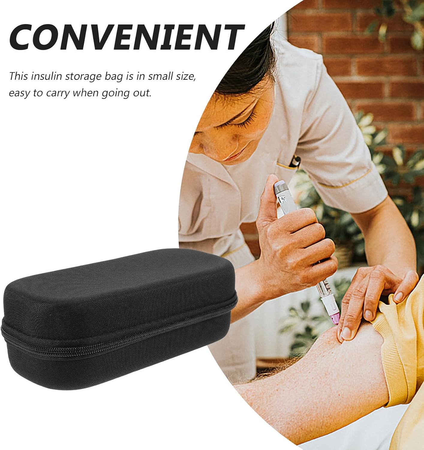 Insulated Insulin Travel Case Portable Medicine Pouch Diabetic Organizer with Zipper for Medication and Supplies Storage the Go