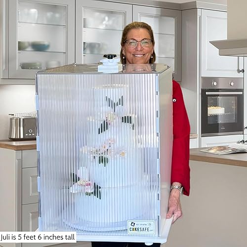 Miniatura 7 de CakeSafe Transportador de pasteles pequeño y alto portador de pasteles de plástico transparente 17 pulgadas de ancho x 22 pulgadas de alto CS-ST02