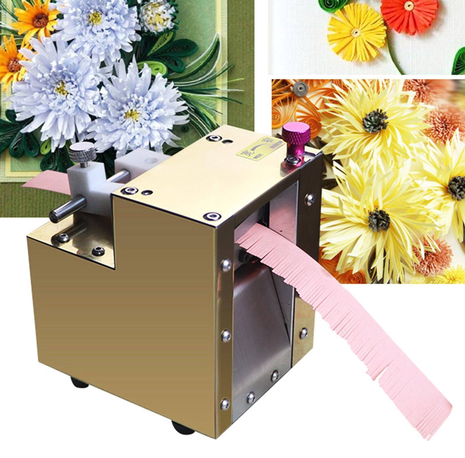 AYCDL DIY Electric Paper Quilling Machine -Paper Art Tassel Machine Handmade Color Paper Cutting Roll Machine Paper Flower Making Tools