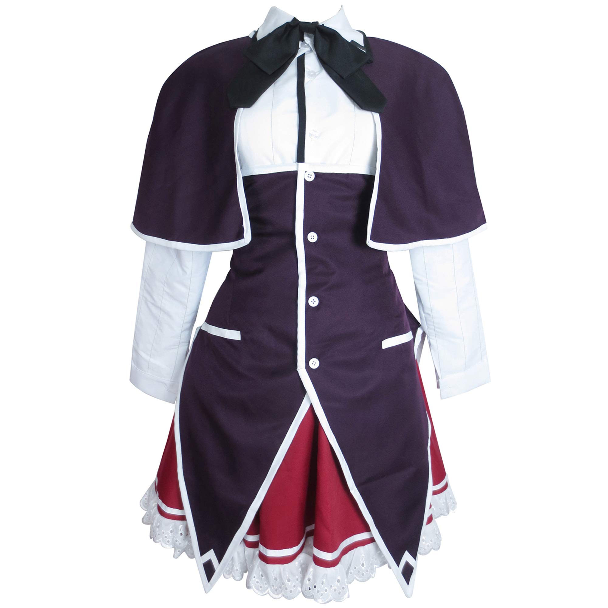 Women's Anime School Uniform Cosplay Costume Vest Cape White Shirt Skirt