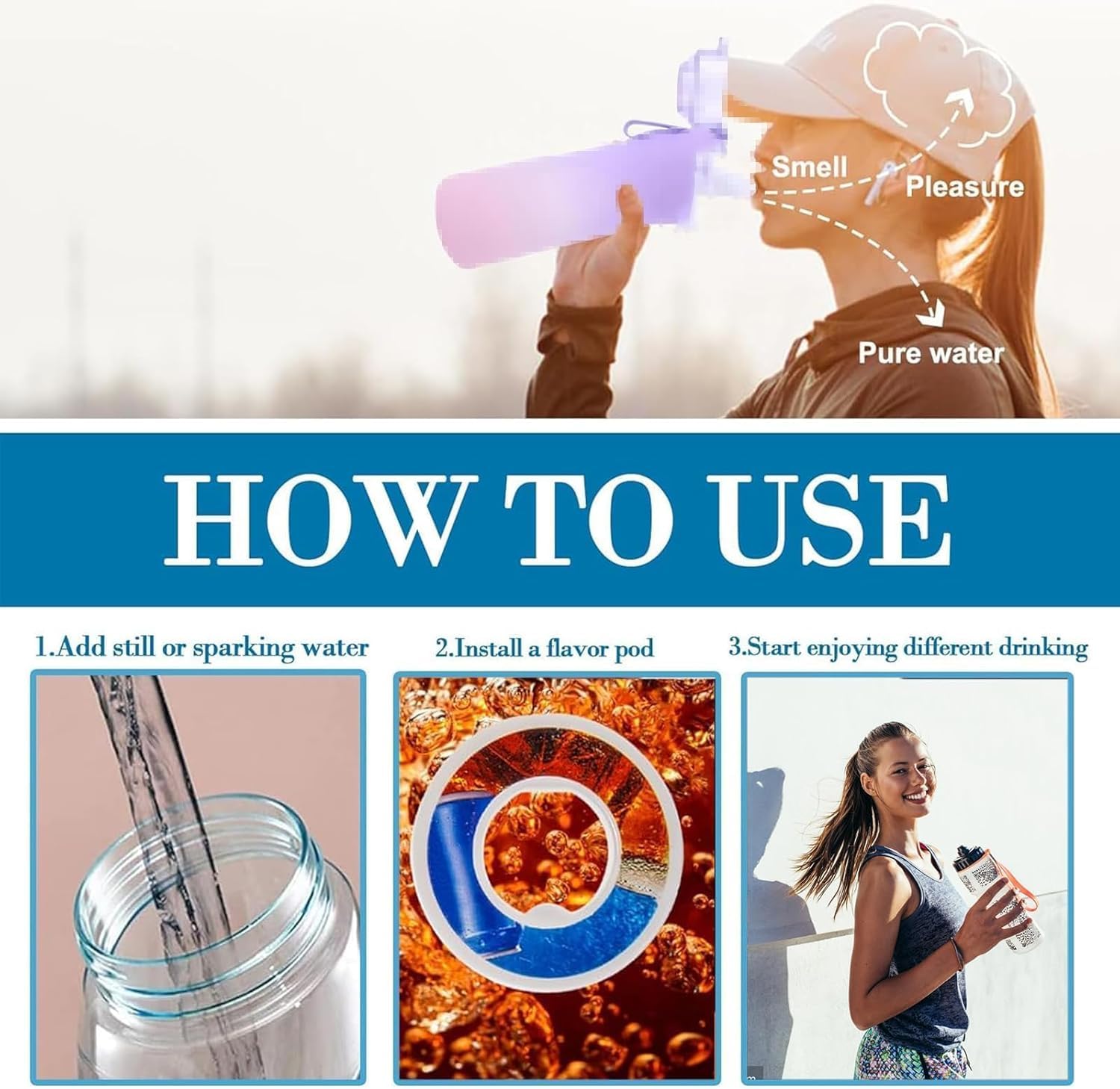 7 Aroma Pods Für Wasserflaschen - Zuckerfrei Mit Fruchtgeschmack Für Fitness & Alltag