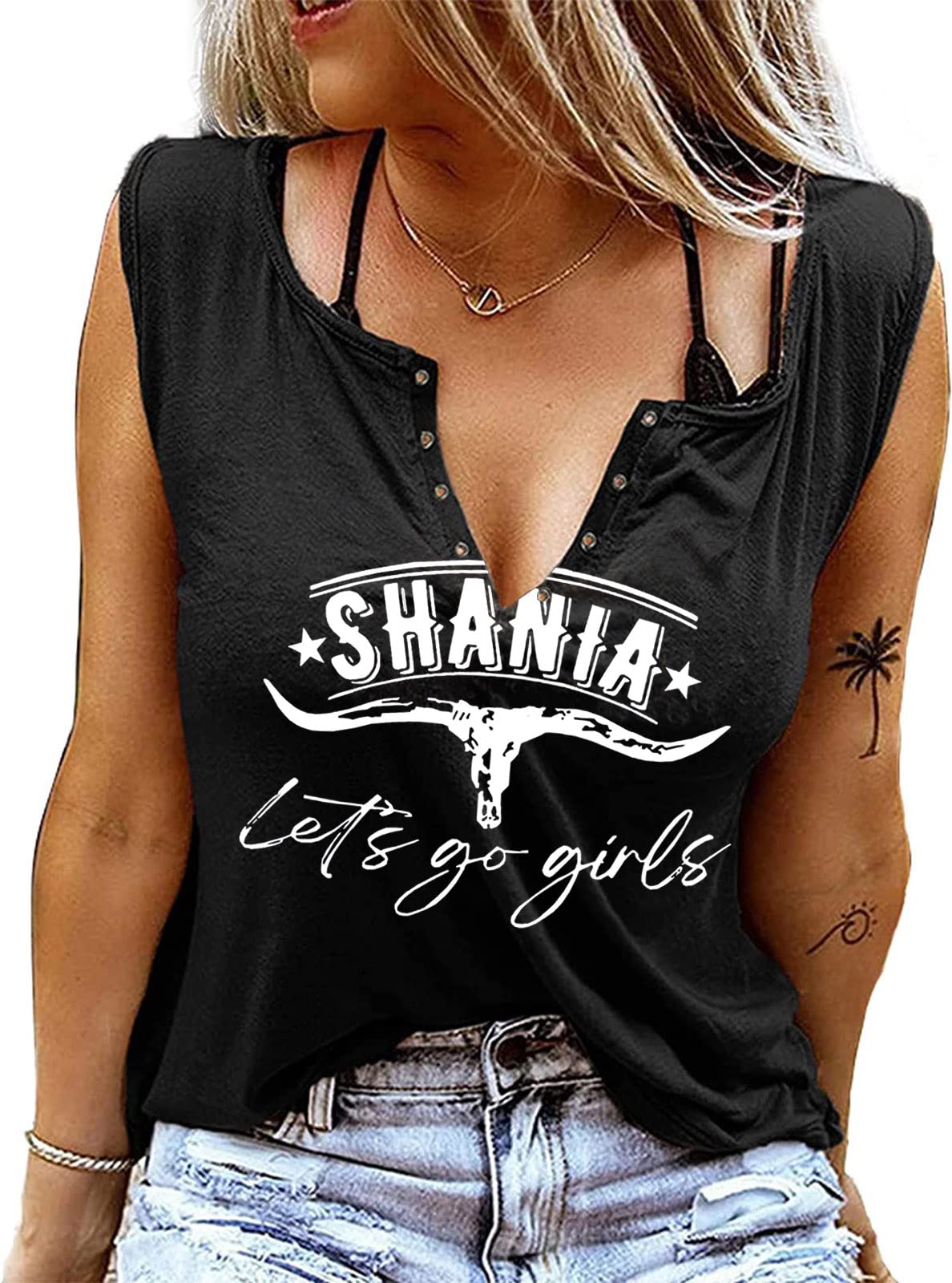 ZIFOTAWestern Rodeo Tank Tops Women Country Music Shirt Funny Boho Sleeveless Vest T Shirt