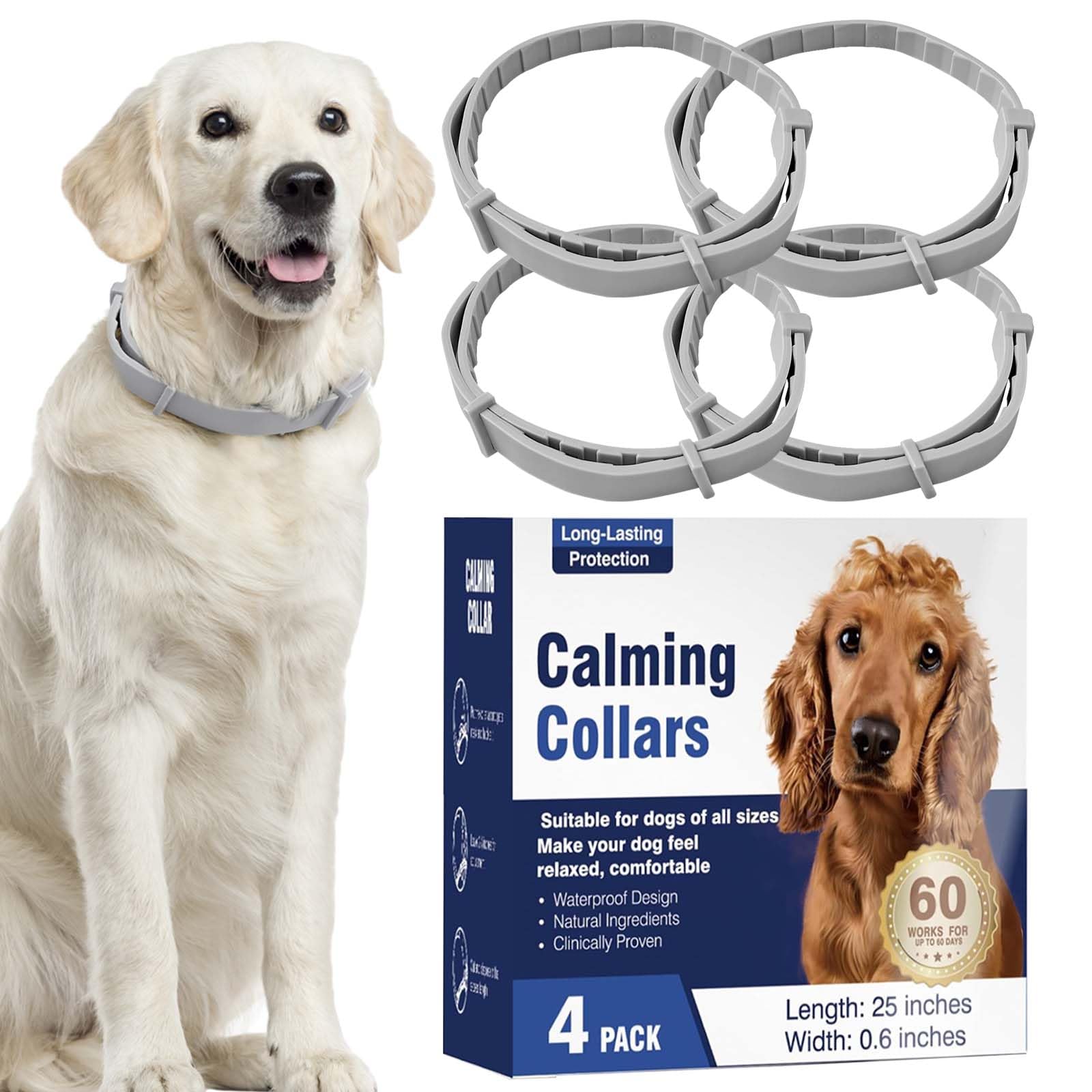 Pawvita calming collar for dogs 4-pack, Grey
