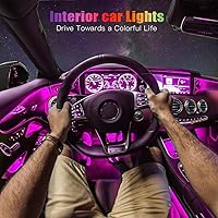 Vista 3 de Luces LED para coche, luces inteligentes para interior del coche con control por aplicación, luces de atmósfera para coche, luces LED interiores