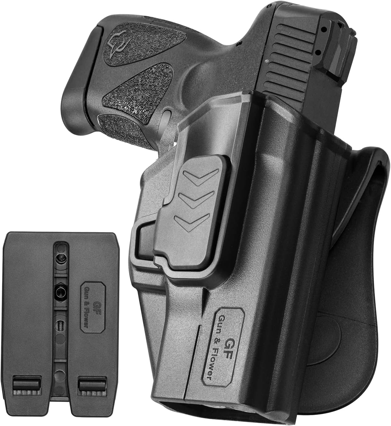 Taurus G2C G3C Holster, OWB Holster Fits 9mm/.40 Cal Taurus G2C/G3C/G2S, Taurus Millennium G2 PT111/PT140, Outside Waistband Carry, Level II Retention Locking System, 360° Adjustable, Right/Left Hand