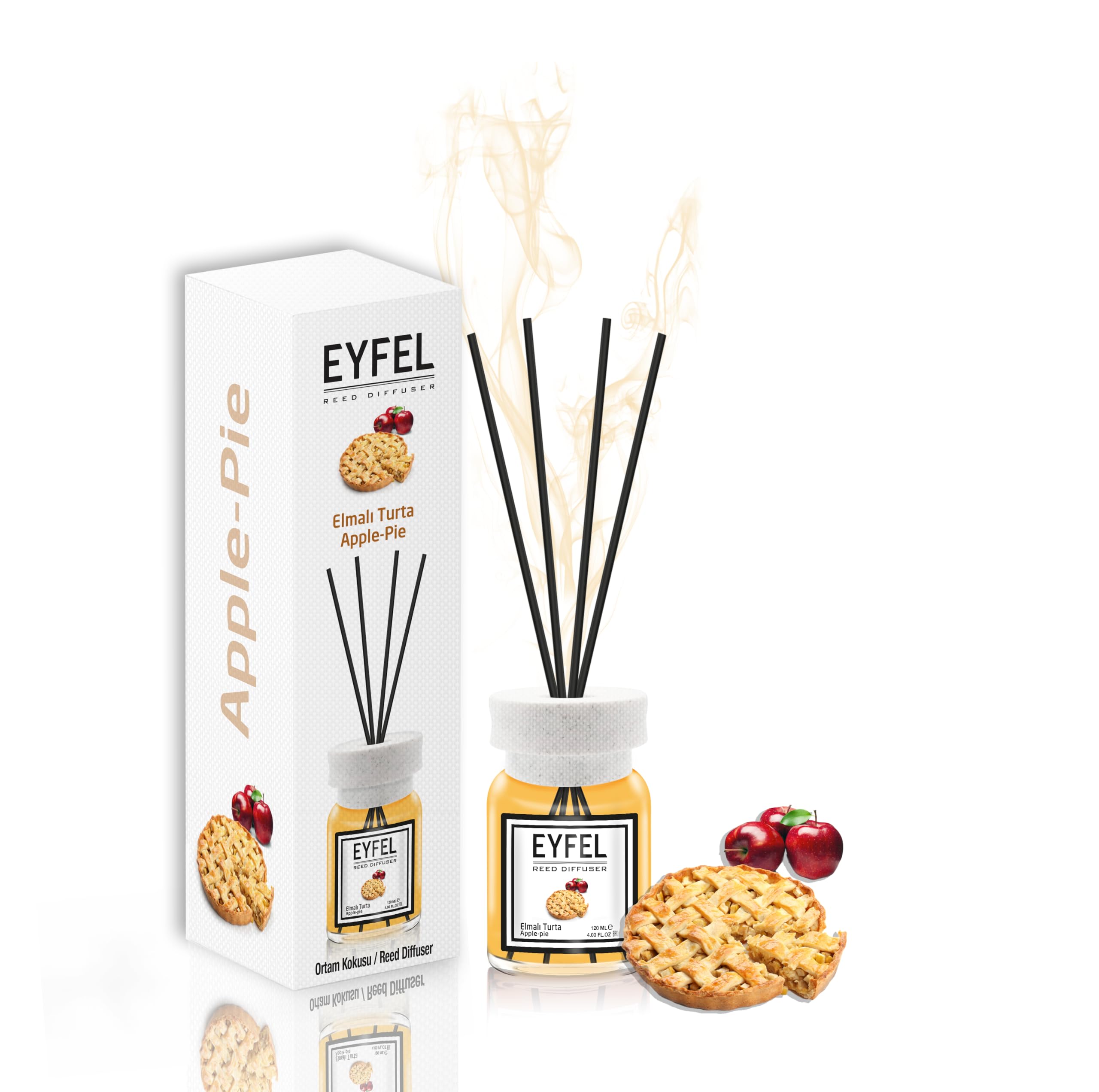 Eyfel Eau De Parfum Yellow Eyfel Reed Diffusers For Home – Apple Pie Reed Diffuser Set 4.05 Fl Oz Oil Diffuser Sticks, Bathroom Diffuser, Oil Reed Diffuser, Scented Sticks, Oil Diffuser Sticks