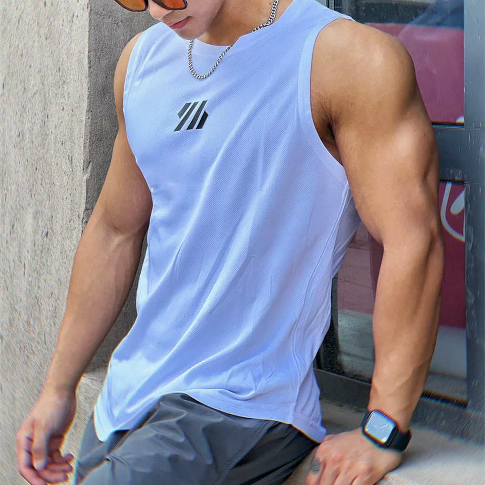 Kamizelka fitness na lato, do studia fitness, kamizelka z siateczki, koszulka bez rękawów, koszulka męska, tank top, koszykówka, bieganie, fitness, sport