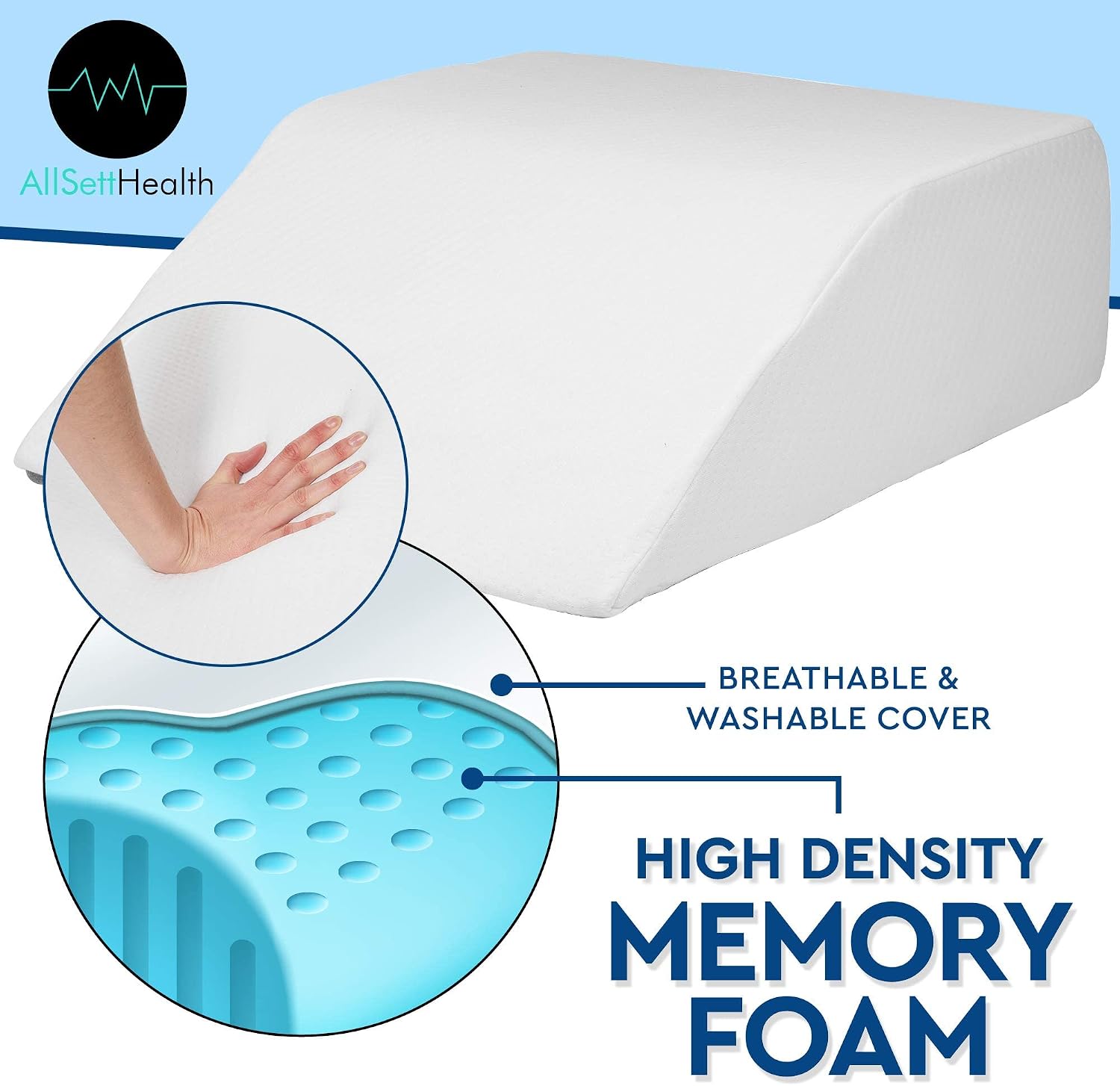Buy 2 get 3 Leg Elevation Pillow - Leg Pillows for Sleeping - Cooling Gel Memory Foam Top, High-Density Leg Rest Elevating Foam Wedge | Relieves and Recovers Foot and Ankle Injury, Leg, Hip and Knee Pain 🔥 Leg Elevation Pillow - Leg Pillows for Sleeping - Cooling Gel Memory Foam Top, High-Density Leg Rest Elevating Foam Wedge | Relieves and Recovers Foot and Ankle Injury, Leg, Hip and Knee Pain