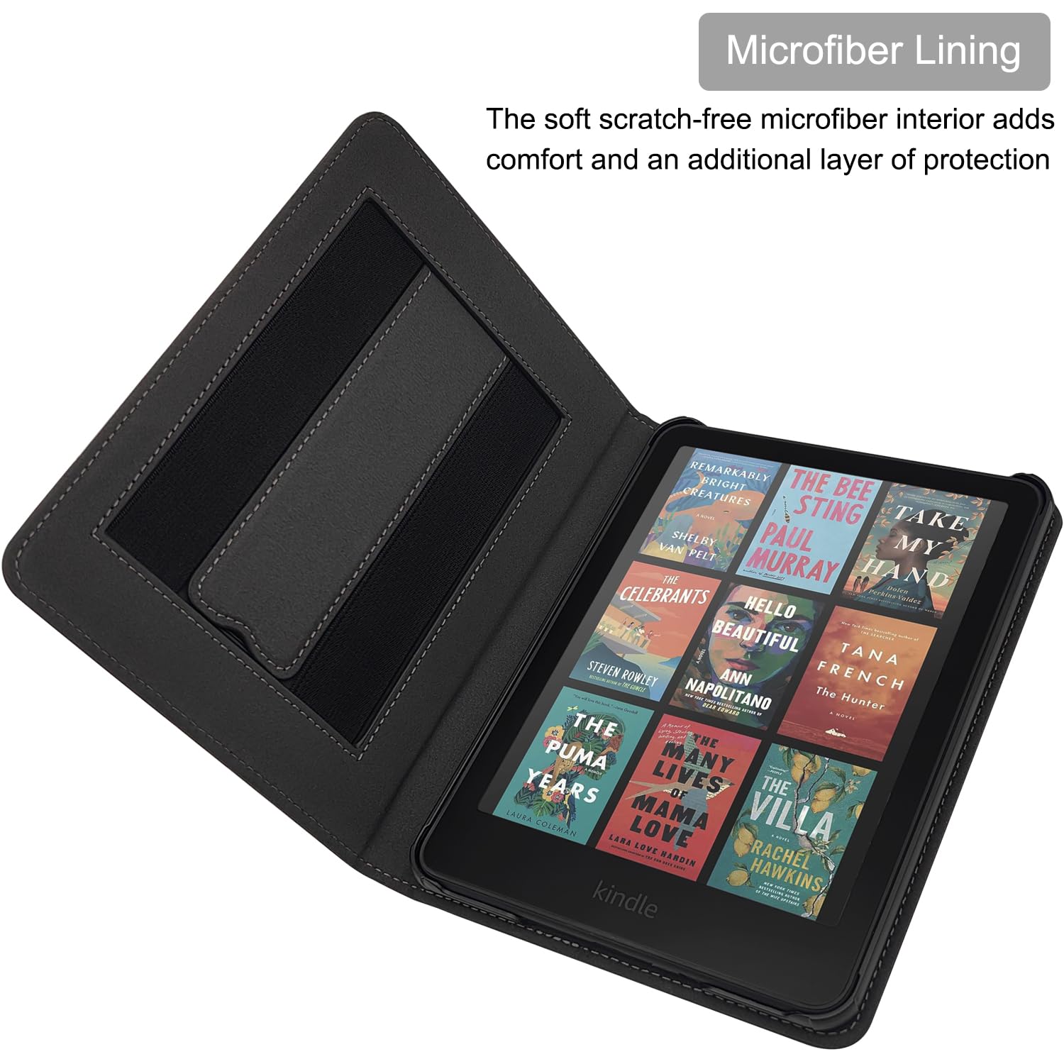Custodia per Kindle Paperwhite da 7" (12a generazione/edizione Signature 2024) e Kindle Colorsoft Signature Edition con doppio supporto e supporto, spegnimento automatico (nero)