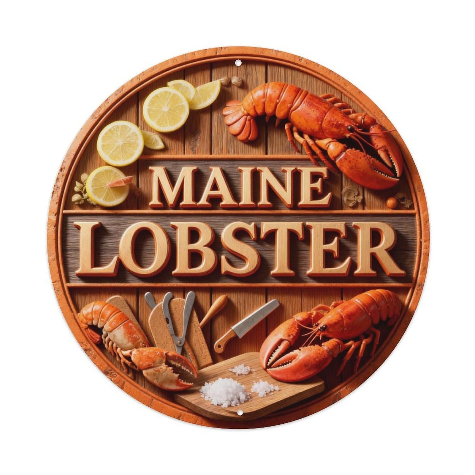 Maine Lobster Metal Tin Sign Plaque