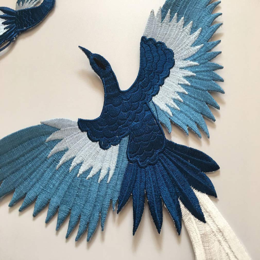1Pc Vogel Phoenix Pauw Cran Borduurwerk Bloem Kant Stof Patch Diy Kleding Reparatie Badge Naai Patches Voor Kleding-Stijl 28,1 Stuk