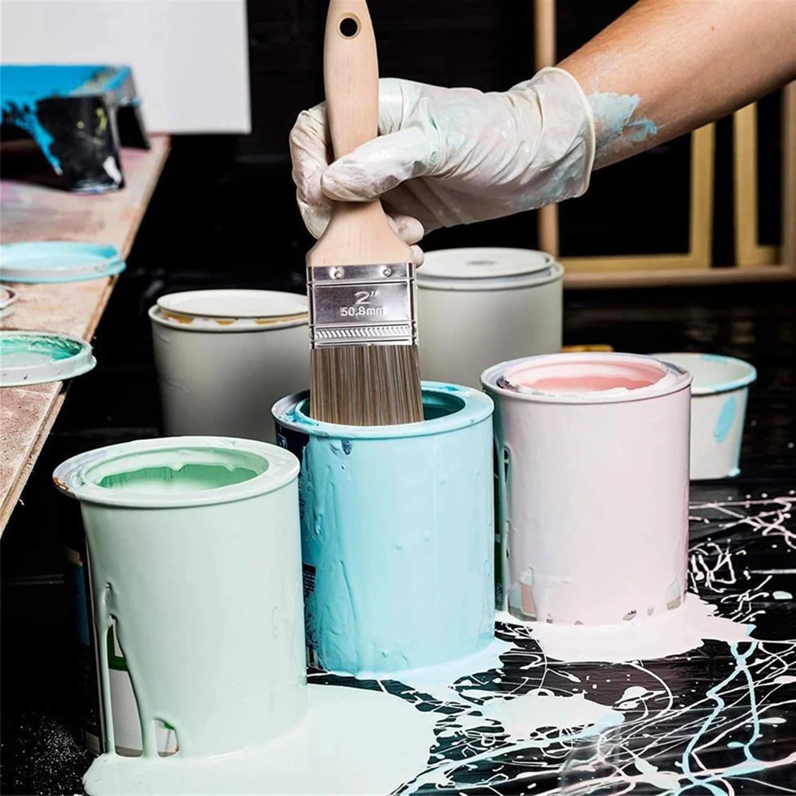 Obróbka ścian Malarz Easy Grip Zestaw pędzli do glazury ceramicznej Narzędzia ręczne Drewniany uchwyt Dom DIY Praktyczne, przenośne urządzenie wielofunkcyjne