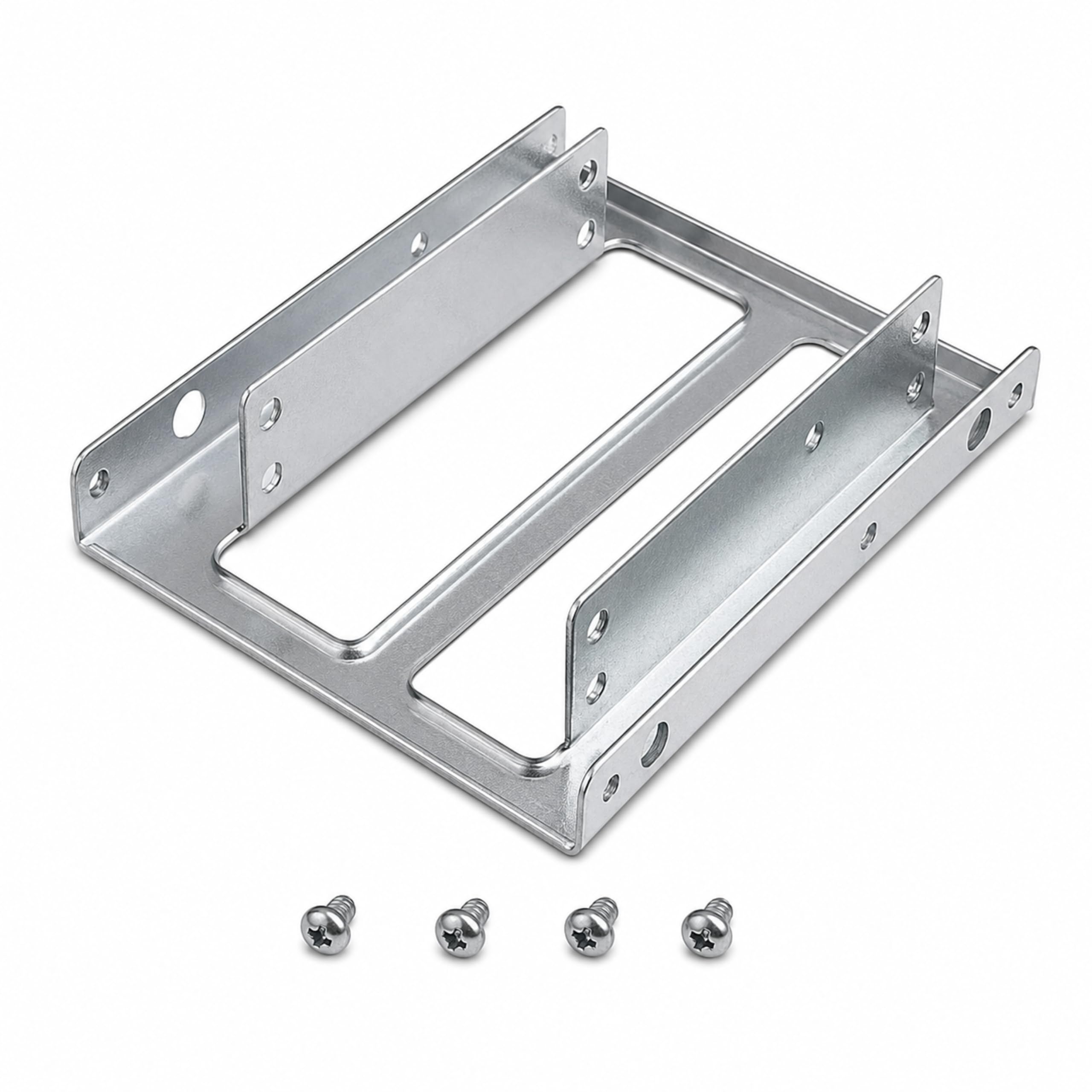 Solid Steel SSD/HDD 2.5" to 3.5" Mounting Bracket Kit | SSD Mounting Bracket for Desktop | Secure SSD/Laptop Hard Disk Fitting in Desktop | Durable Holder for 2.5" SSD Drive-Silver-image-23