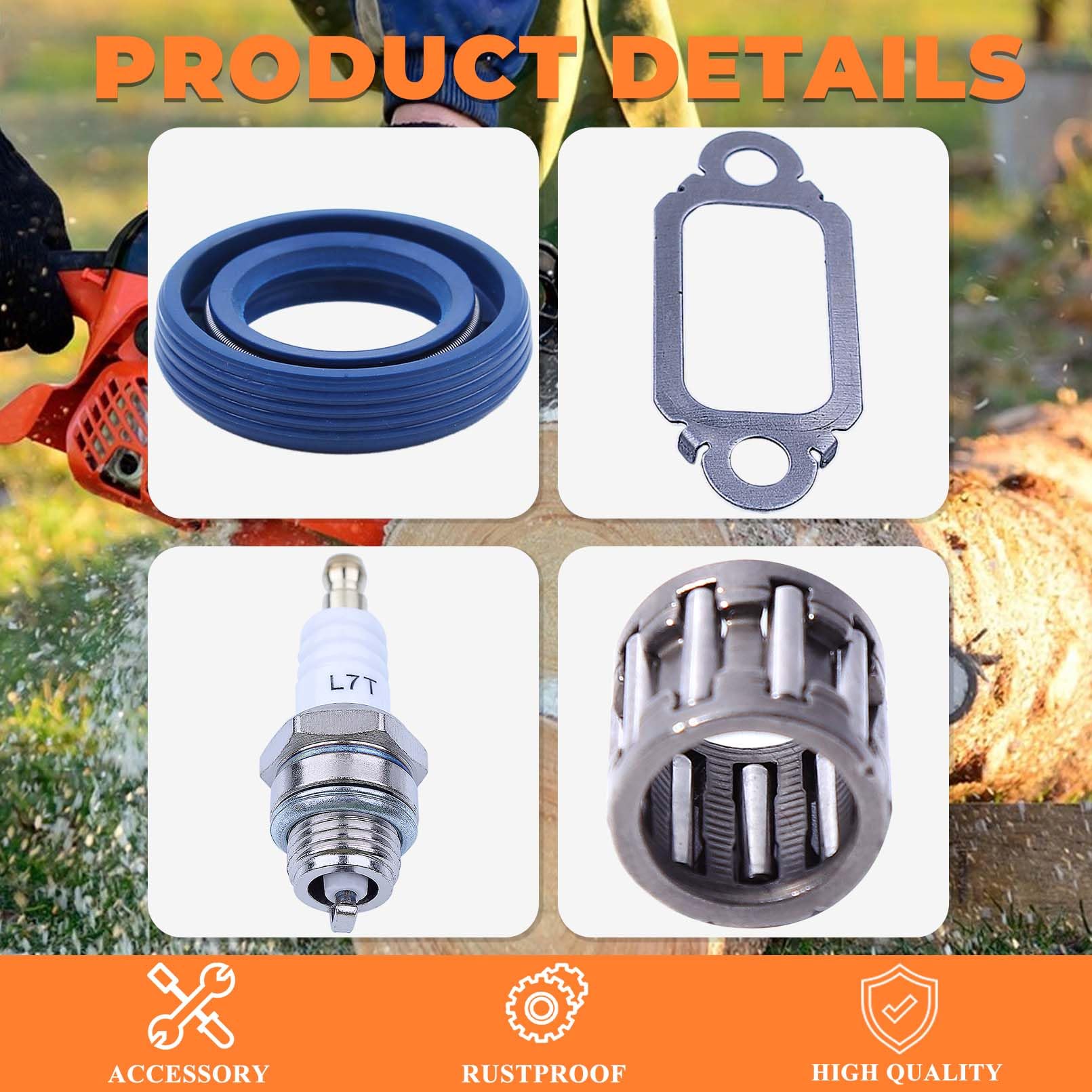 MS291 - Kit de pistón cilíndrico para motosierra Stihl MS291 MS291C MS 291, diámetro grande de 47 mm para motosierra Stihl MS271 MS271C y pistón de motosierra y cilindro de extremo superior
