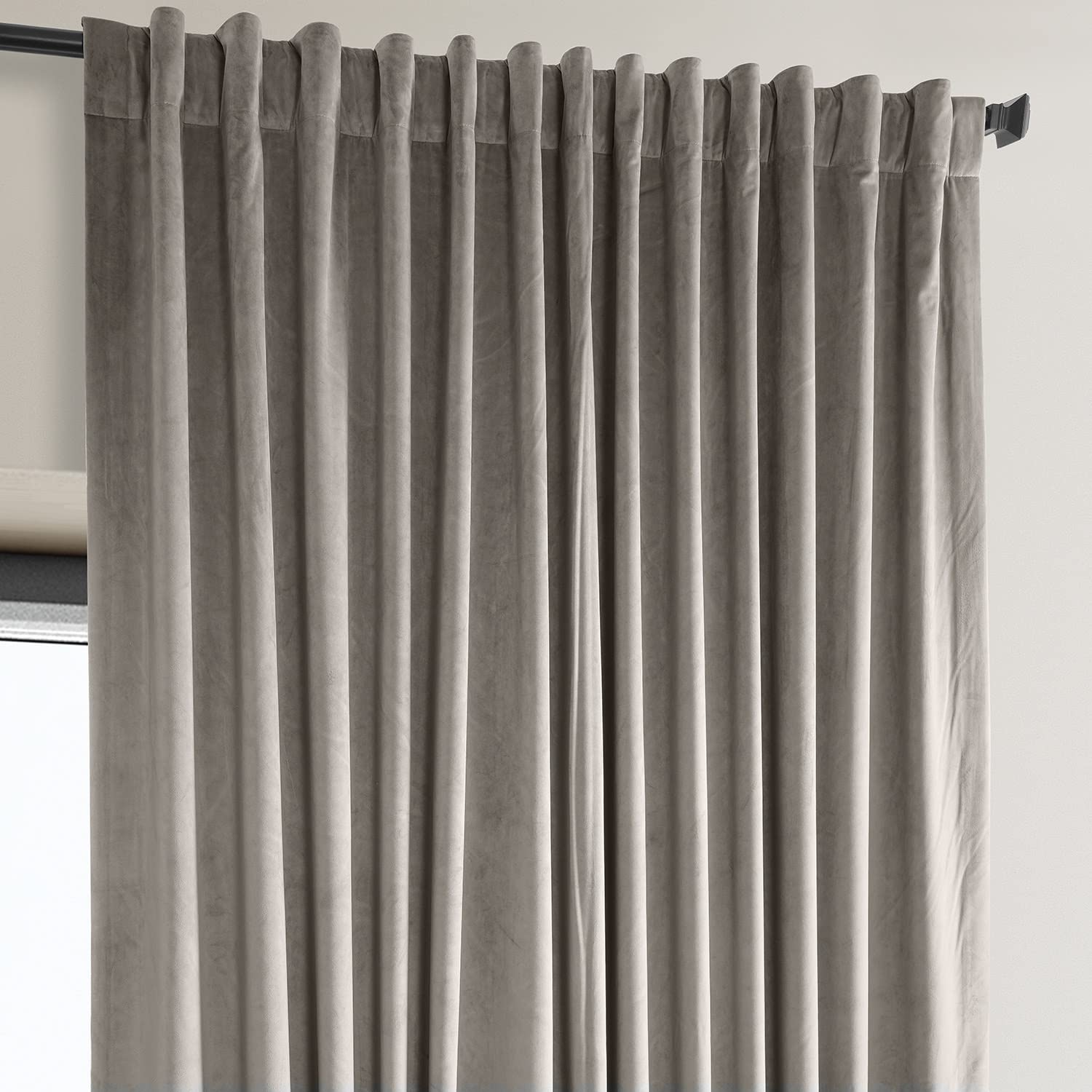 HPD Half Price Drapes VPYC-SBO161209-96-DW Verdunkelungsvorhänge aus Plüsch für Schlafzimmer, 100 x 96, Taupe