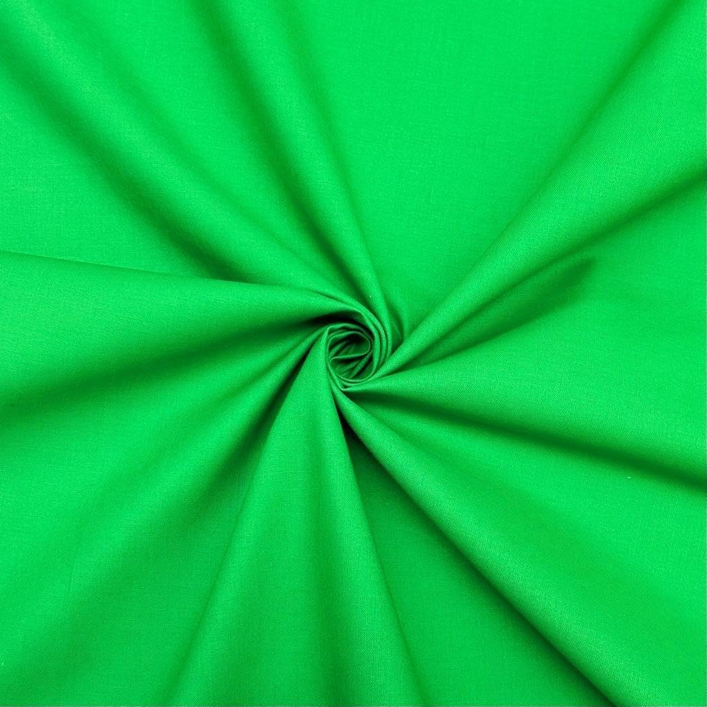 Emerald Green Fabric Cotton by The Metre UK - 58 Inches / 147.5 cm Wide - 100% Cotton Fabric Plain - 60 Square - Available in 20 Colours and 5 Sizes (1 Metre, Emerald Green)