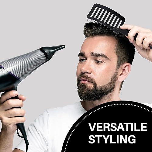 Miniatura 5 de RHOS Cepillo de pelo curvado ventilado para un secado más rápido, cepillo ventilado para mujeres y hombres, cepillo de peinado con cerdas de nailon