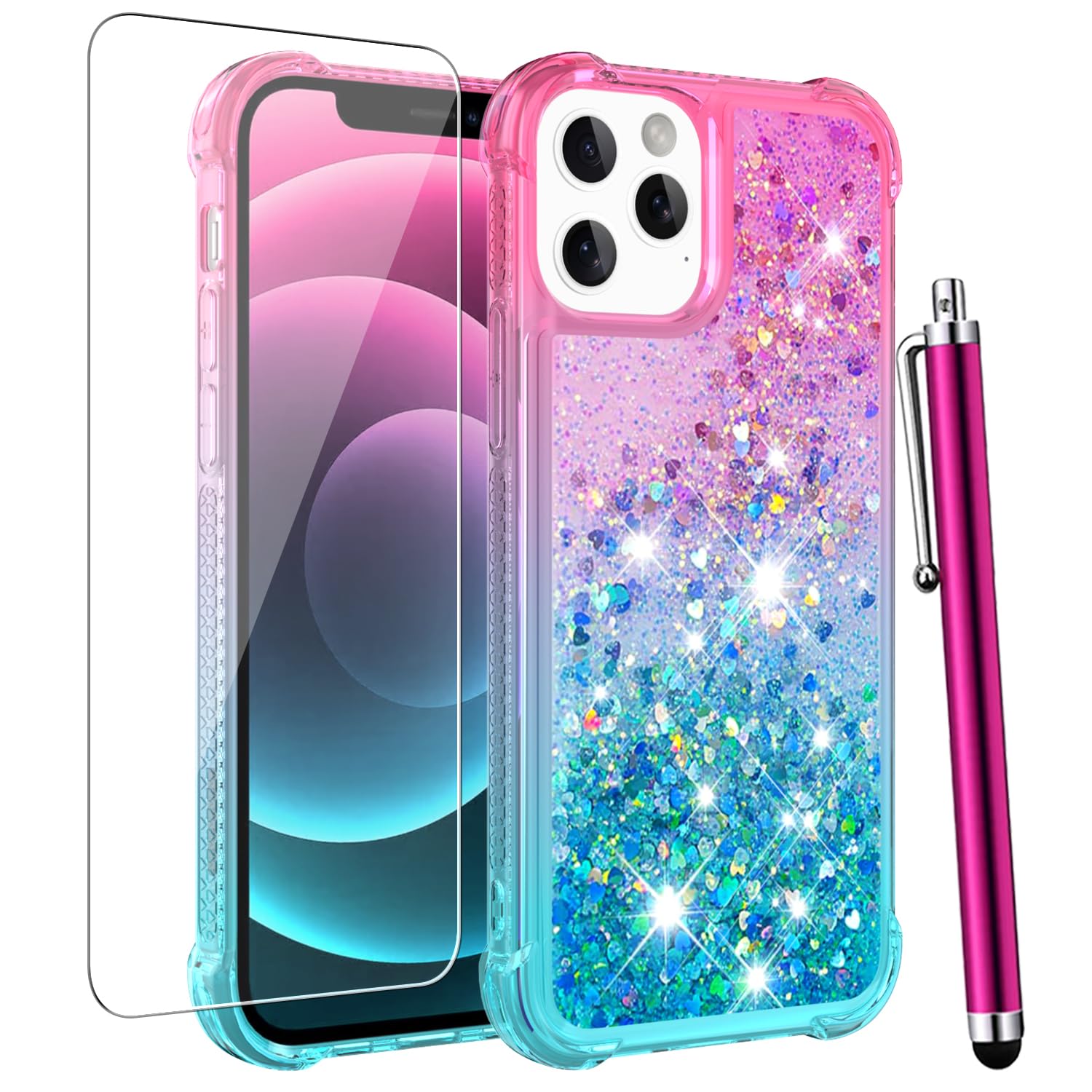 YUXING Cover Transparente Glitter per Xiaomi Redmi Note 12 4G, Ragazze Donna Flora Motivo Custodia Bling Sottile, Antiurto Scintillante TPU Case ( Blue