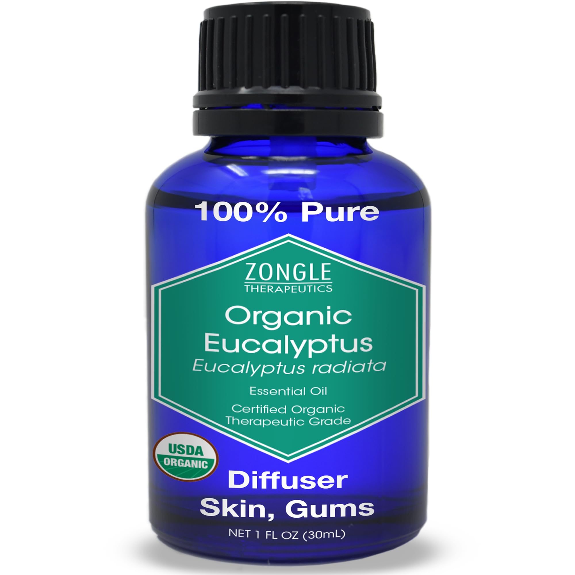 Organic, Eucalyptus Essential Oil – 100% Pure, Eucalyptus Oil, Radiata, by Zongle Therapeutics, 1 OZ