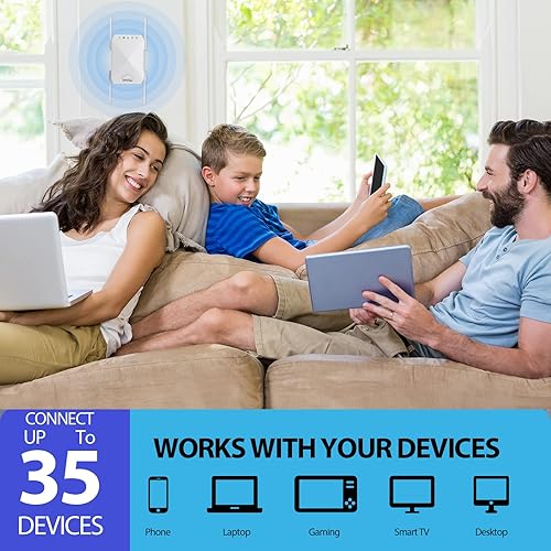 Miniatura 7 de 2022 - Amplificador de señal de Internet para el hogar cobertura de largo alcance de hasta 6000 pies cuadrados y más de 35 dispositivos repetidor